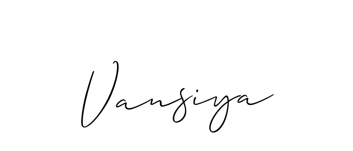 The best way (Allison_Script) to make a short signature is to pick only two or three words in your name. The name Vansiya include a total of six letters. For converting this name. Vansiya signature style 2 images and pictures png