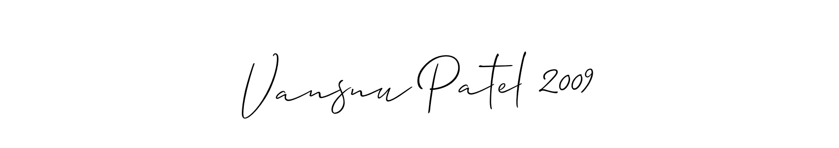 How to Draw Vansnu Patel 2009 signature style? Allison_Script is a latest design signature styles for name Vansnu Patel 2009. Vansnu Patel 2009 signature style 2 images and pictures png