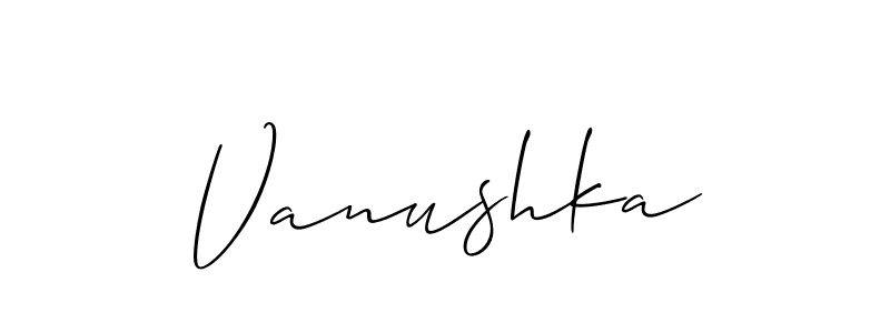 Once you've used our free online signature maker to create your best signature Allison_Script style, it's time to enjoy all of the benefits that Vanushka name signing documents. Vanushka signature style 2 images and pictures png