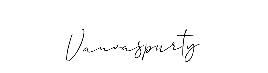 It looks lik you need a new signature style for name Vanvaspurty. Design unique handwritten (Allison_Script) signature with our free signature maker in just a few clicks. Vanvaspurty signature style 2 images and pictures png