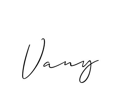 It looks lik you need a new signature style for name Vany. Design unique handwritten (Allison_Script) signature with our free signature maker in just a few clicks. Vany signature style 2 images and pictures png