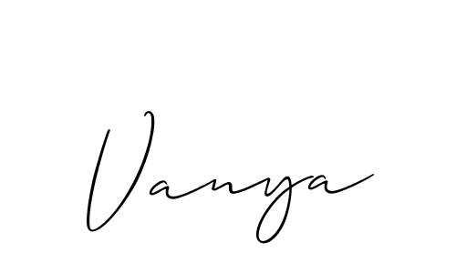 Design your own signature with our free online signature maker. With this signature software, you can create a handwritten (Allison_Script) signature for name Vanya. Vanya signature style 2 images and pictures png