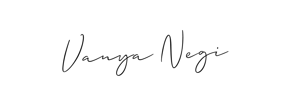 Also we have Vanya Negi name is the best signature style. Create professional handwritten signature collection using Allison_Script autograph style. Vanya Negi signature style 2 images and pictures png