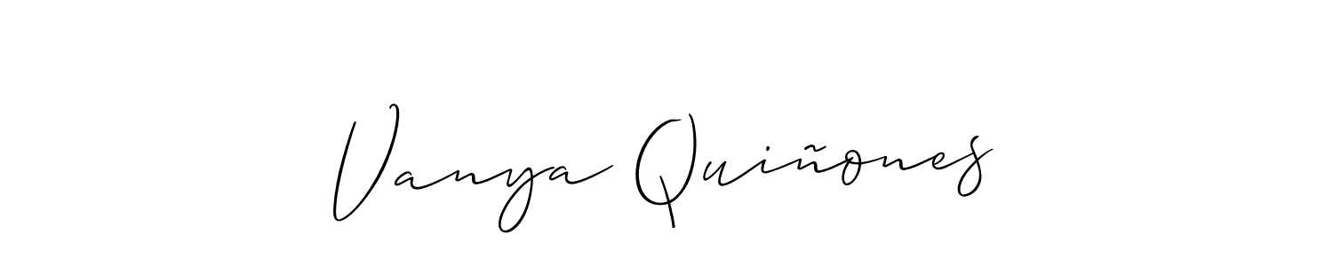 You should practise on your own different ways (Allison_Script) to write your name (Vanya Quiñones) in signature. don't let someone else do it for you. Vanya Quiñones signature style 2 images and pictures png