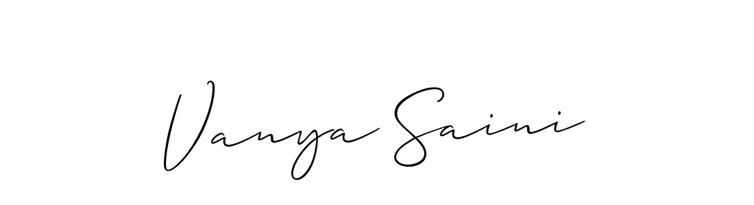 The best way (Allison_Script) to make a short signature is to pick only two or three words in your name. The name Vanya Saini include a total of six letters. For converting this name. Vanya Saini signature style 2 images and pictures png