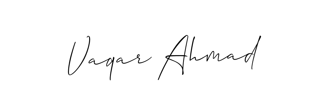 You should practise on your own different ways (Allison_Script) to write your name (Vaqar Ahmad) in signature. don't let someone else do it for you. Vaqar Ahmad signature style 2 images and pictures png