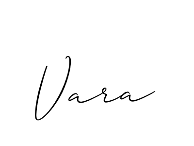 Design your own signature with our free online signature maker. With this signature software, you can create a handwritten (Allison_Script) signature for name Vara. Vara signature style 2 images and pictures png