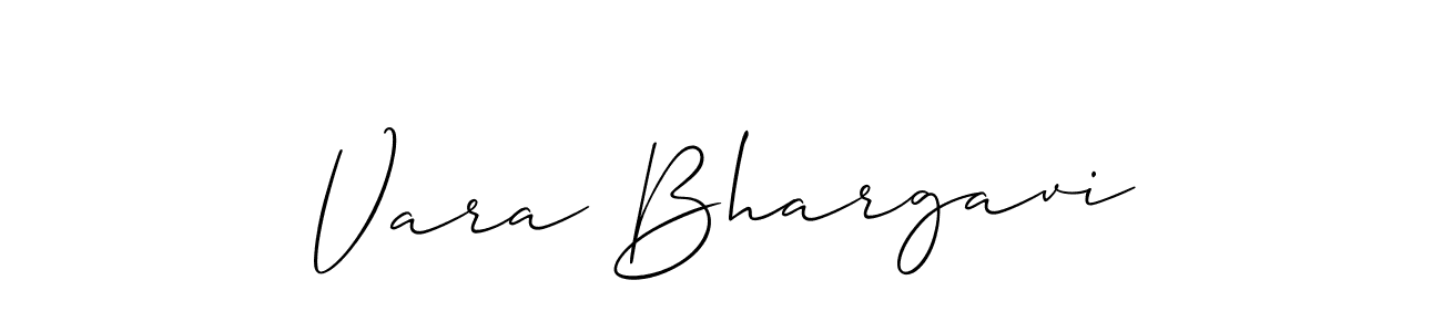 Make a beautiful signature design for name Vara Bhargavi. With this signature (Allison_Script) style, you can create a handwritten signature for free. Vara Bhargavi signature style 2 images and pictures png