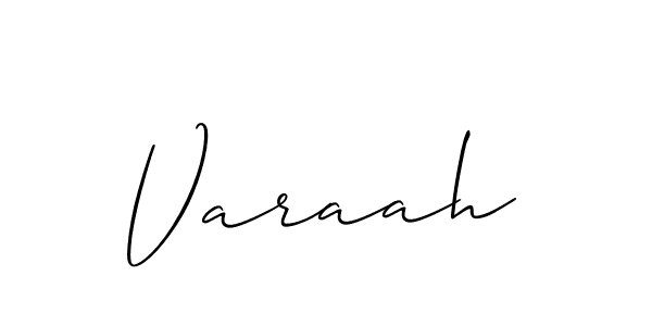 Create a beautiful signature design for name Varaah. With this signature (Allison_Script) fonts, you can make a handwritten signature for free. Varaah signature style 2 images and pictures png