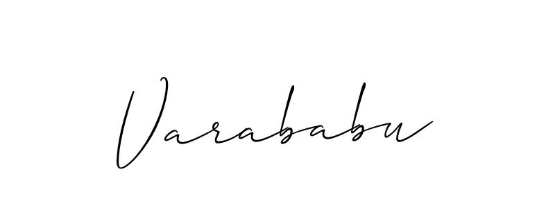 Create a beautiful signature design for name Varababu. With this signature (Allison_Script) fonts, you can make a handwritten signature for free. Varababu signature style 2 images and pictures png