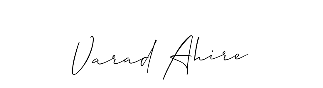 How to make Varad Ahire name signature. Use Allison_Script style for creating short signs online. This is the latest handwritten sign. Varad Ahire signature style 2 images and pictures png