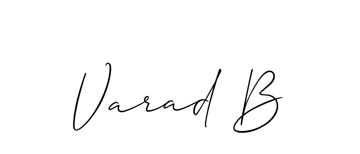 How to make Varad B name signature. Use Allison_Script style for creating short signs online. This is the latest handwritten sign. Varad B signature style 2 images and pictures png