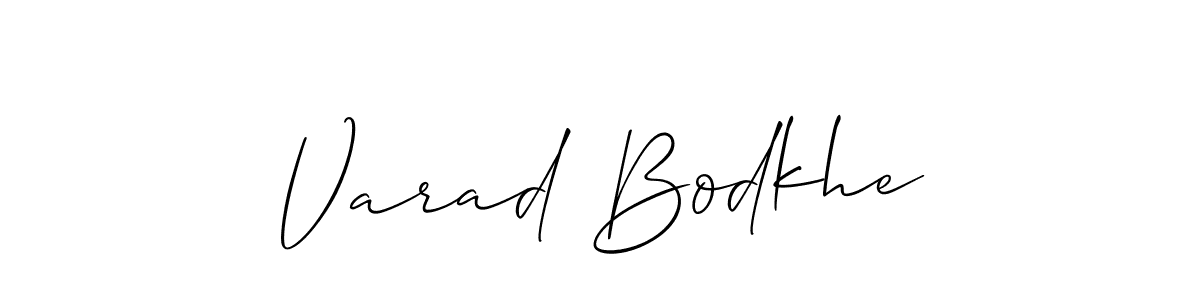 if you are searching for the best signature style for your name Varad Bodkhe. so please give up your signature search. here we have designed multiple signature styles  using Allison_Script. Varad Bodkhe signature style 2 images and pictures png