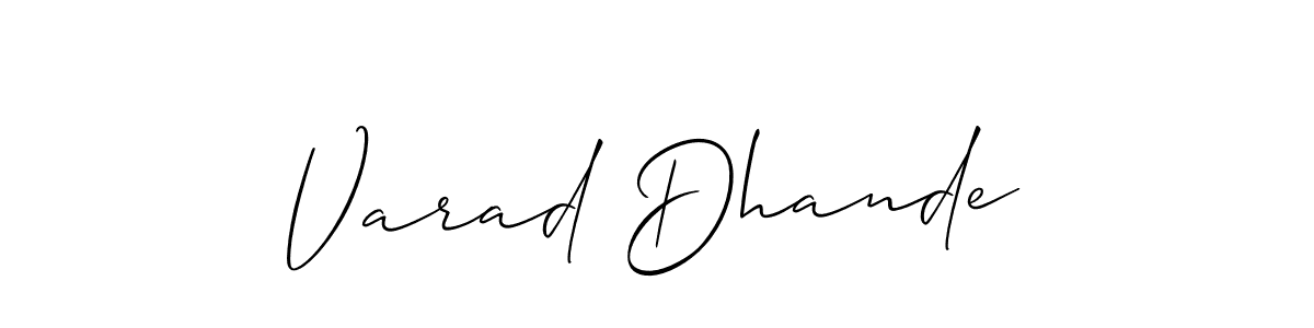 You can use this online signature creator to create a handwritten signature for the name Varad Dhande. This is the best online autograph maker. Varad Dhande signature style 2 images and pictures png