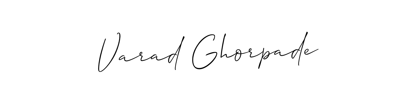 Also You can easily find your signature by using the search form. We will create Varad Ghorpade name handwritten signature images for you free of cost using Allison_Script sign style. Varad Ghorpade signature style 2 images and pictures png