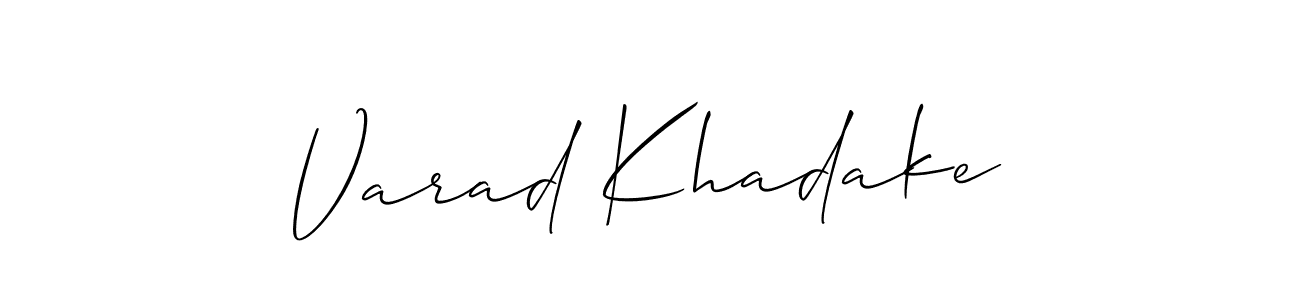 Also we have Varad Khadake name is the best signature style. Create professional handwritten signature collection using Allison_Script autograph style. Varad Khadake signature style 2 images and pictures png