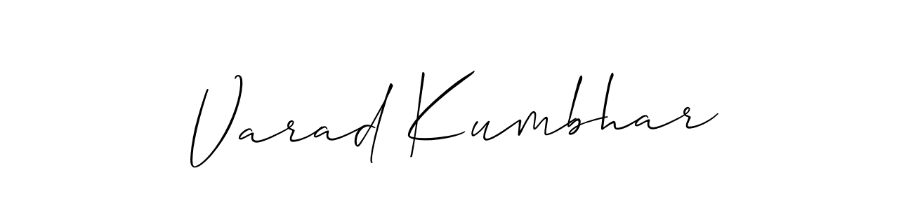 How to make Varad Kumbhar signature? Allison_Script is a professional autograph style. Create handwritten signature for Varad Kumbhar name. Varad Kumbhar signature style 2 images and pictures png