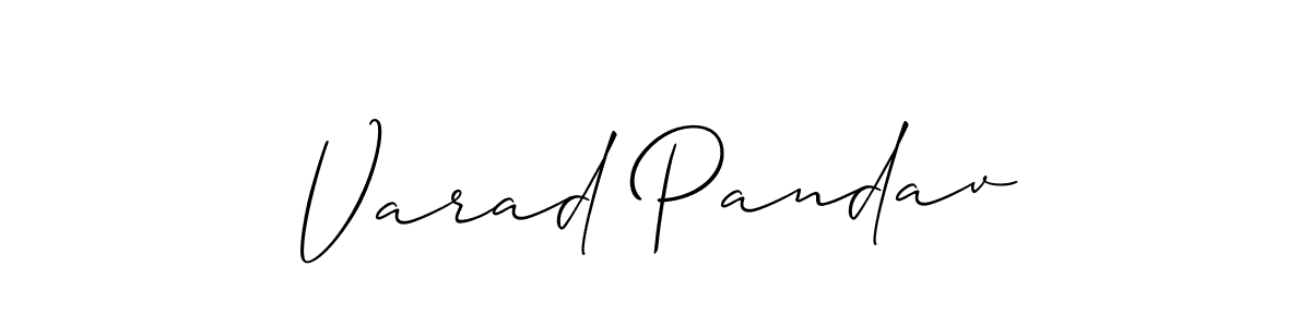 Allison_Script is a professional signature style that is perfect for those who want to add a touch of class to their signature. It is also a great choice for those who want to make their signature more unique. Get Varad Pandav name to fancy signature for free. Varad Pandav signature style 2 images and pictures png