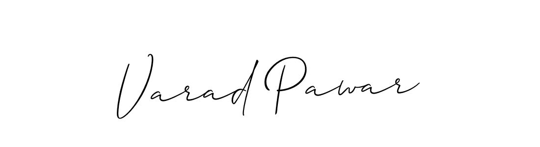 The best way (Allison_Script) to make a short signature is to pick only two or three words in your name. The name Varad Pawar include a total of six letters. For converting this name. Varad Pawar signature style 2 images and pictures png