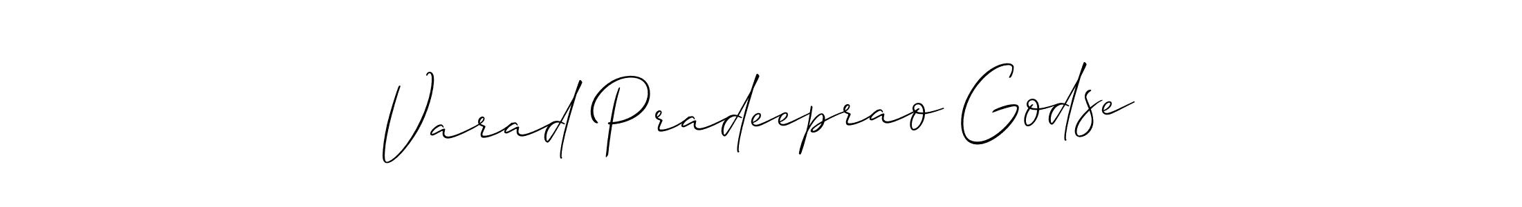 Create a beautiful signature design for name Varad Pradeeprao Godse. With this signature (Allison_Script) fonts, you can make a handwritten signature for free. Varad Pradeeprao Godse signature style 2 images and pictures png