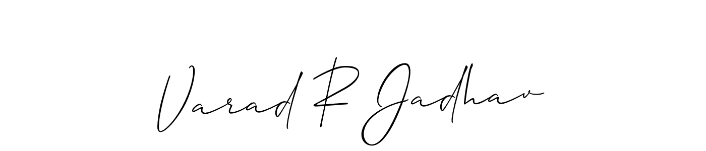 Design your own signature with our free online signature maker. With this signature software, you can create a handwritten (Allison_Script) signature for name Varad R Jadhav. Varad R Jadhav signature style 2 images and pictures png