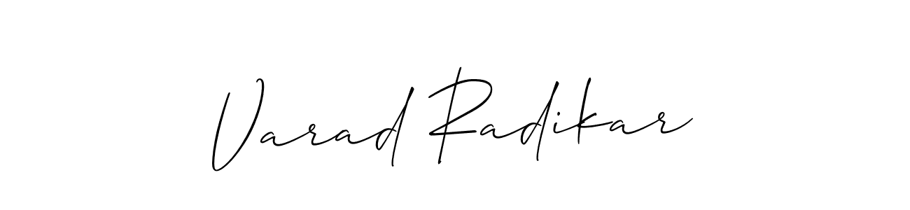 Design your own signature with our free online signature maker. With this signature software, you can create a handwritten (Allison_Script) signature for name Varad Radikar. Varad Radikar signature style 2 images and pictures png