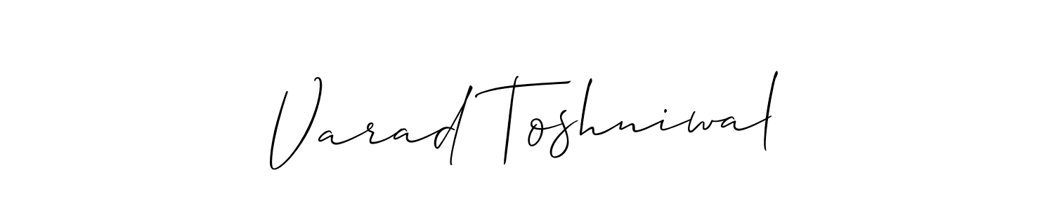Create a beautiful signature design for name Varad Toshniwal. With this signature (Allison_Script) fonts, you can make a handwritten signature for free. Varad Toshniwal signature style 2 images and pictures png