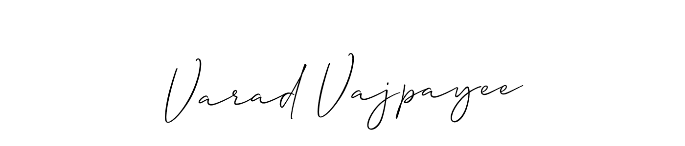 It looks lik you need a new signature style for name Varad Vajpayee. Design unique handwritten (Allison_Script) signature with our free signature maker in just a few clicks. Varad Vajpayee signature style 2 images and pictures png
