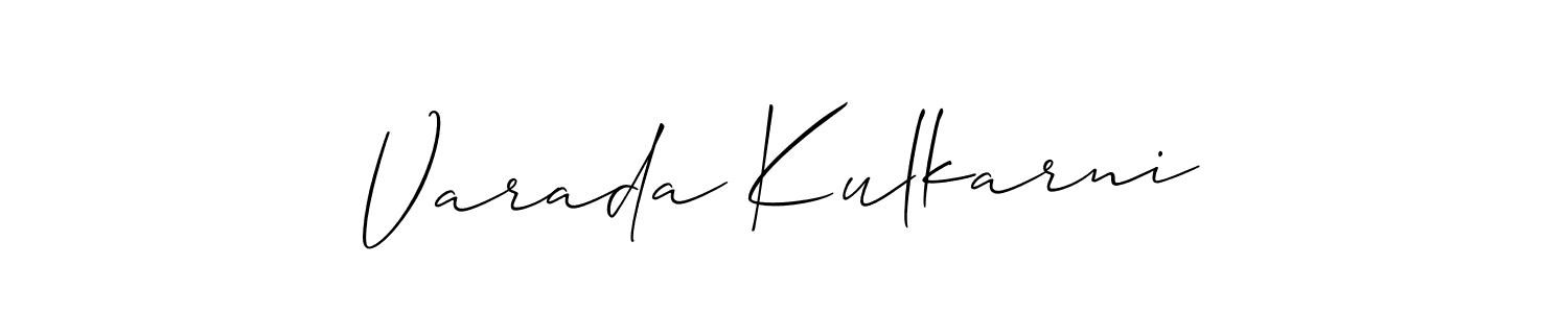 Create a beautiful signature design for name Varada Kulkarni. With this signature (Allison_Script) fonts, you can make a handwritten signature for free. Varada Kulkarni signature style 2 images and pictures png