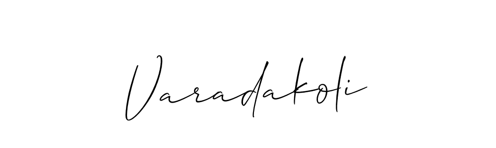 Use a signature maker to create a handwritten signature online. With this signature software, you can design (Allison_Script) your own signature for name Varadakoli. Varadakoli signature style 2 images and pictures png