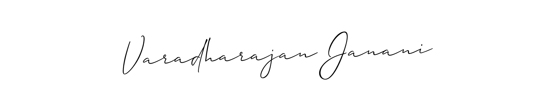 if you are searching for the best signature style for your name Varadharajan Janani. so please give up your signature search. here we have designed multiple signature styles  using Allison_Script. Varadharajan Janani signature style 2 images and pictures png