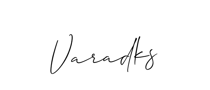 Use a signature maker to create a handwritten signature online. With this signature software, you can design (Allison_Script) your own signature for name Varadks. Varadks signature style 2 images and pictures png