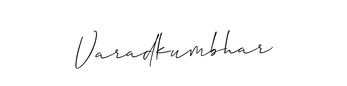 Use a signature maker to create a handwritten signature online. With this signature software, you can design (Allison_Script) your own signature for name Varadkumbhar. Varadkumbhar signature style 2 images and pictures png