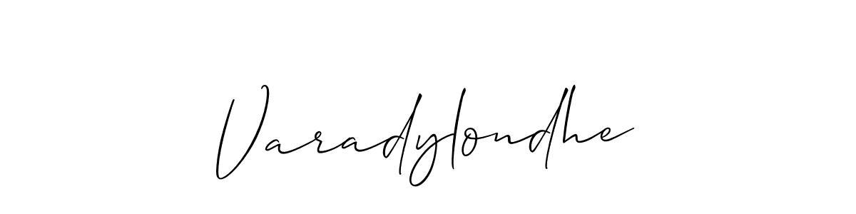 Allison_Script is a professional signature style that is perfect for those who want to add a touch of class to their signature. It is also a great choice for those who want to make their signature more unique. Get Varadylondhe name to fancy signature for free. Varadylondhe signature style 2 images and pictures png