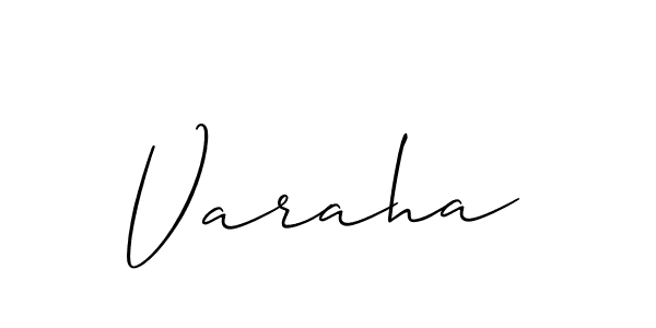 It looks lik you need a new signature style for name Varaha. Design unique handwritten (Allison_Script) signature with our free signature maker in just a few clicks. Varaha signature style 2 images and pictures png