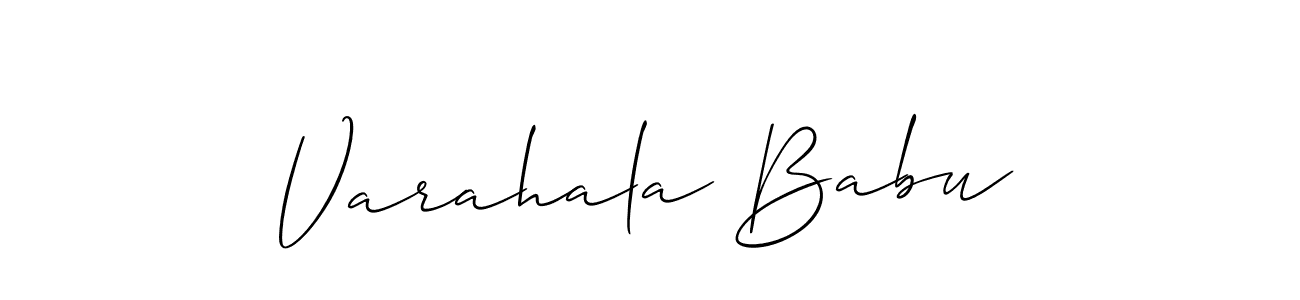 if you are searching for the best signature style for your name Varahala Babu. so please give up your signature search. here we have designed multiple signature styles  using Allison_Script. Varahala Babu signature style 2 images and pictures png