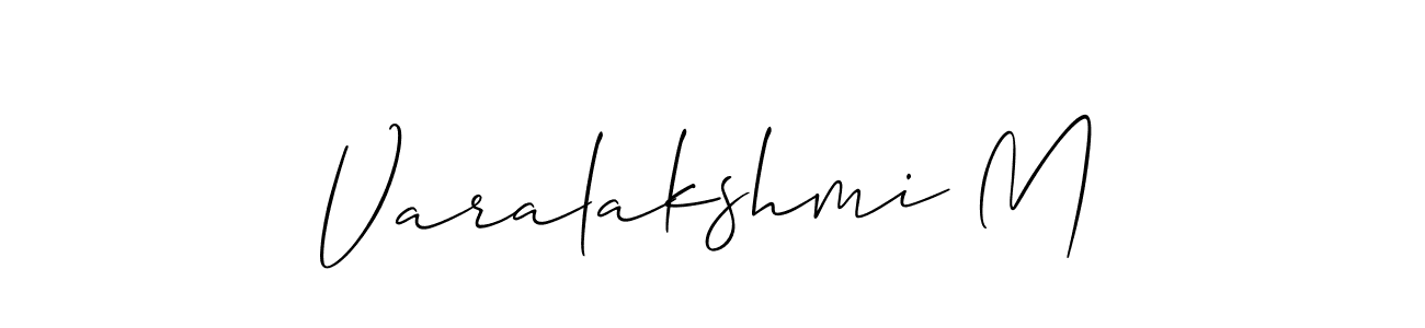 How to Draw Varalakshmi M signature style? Allison_Script is a latest design signature styles for name Varalakshmi M. Varalakshmi M signature style 2 images and pictures png