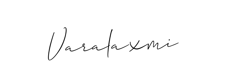 Create a beautiful signature design for name Varalaxmi. With this signature (Allison_Script) fonts, you can make a handwritten signature for free. Varalaxmi signature style 2 images and pictures png