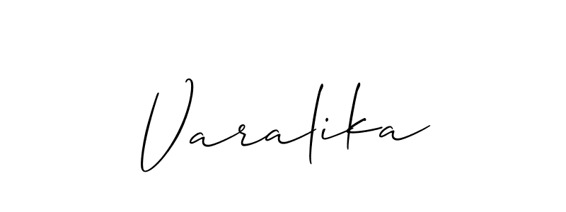 Make a beautiful signature design for name Varalika. With this signature (Allison_Script) style, you can create a handwritten signature for free. Varalika signature style 2 images and pictures png