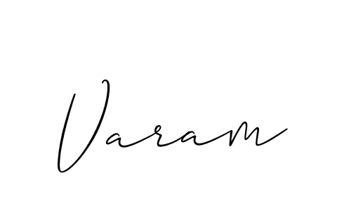 Design your own signature with our free online signature maker. With this signature software, you can create a handwritten (Allison_Script) signature for name Varam. Varam signature style 2 images and pictures png