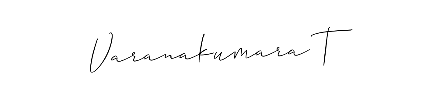 Design your own signature with our free online signature maker. With this signature software, you can create a handwritten (Allison_Script) signature for name Varanakumara T. Varanakumara T signature style 2 images and pictures png