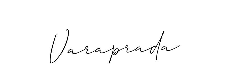 How to make Varaprada signature? Allison_Script is a professional autograph style. Create handwritten signature for Varaprada name. Varaprada signature style 2 images and pictures png