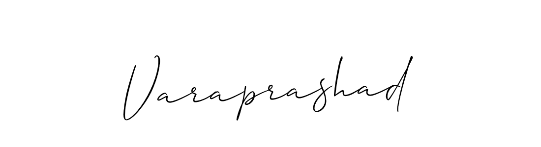 Design your own signature with our free online signature maker. With this signature software, you can create a handwritten (Allison_Script) signature for name Varaprashad. Varaprashad signature style 2 images and pictures png