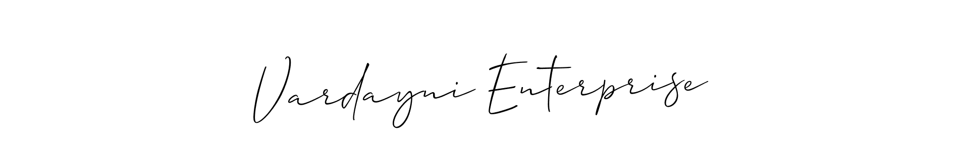 Create a beautiful signature design for name Vardayni Enterprise. With this signature (Allison_Script) fonts, you can make a handwritten signature for free. Vardayni Enterprise signature style 2 images and pictures png