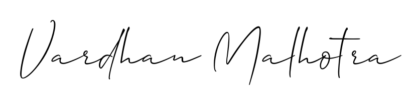 Discover how Vardhan Malhotra looks in an executive cursive font (Allison_Script). Perfect for legal documents, invoices, and certificates. Vardhan Malhotra signature style 2 images and pictures png