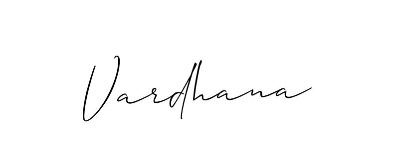 Make a beautiful signature design for name Vardhana. With this signature (Allison_Script) style, you can create a handwritten signature for free. Vardhana signature style 2 images and pictures png