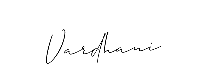 if you are searching for the best signature style for your name Vardhani. so please give up your signature search. here we have designed multiple signature styles  using Allison_Script. Vardhani signature style 2 images and pictures png