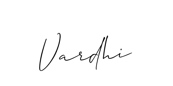 Vardhi stylish signature style. Best Handwritten Sign (Allison_Script) for my name. Handwritten Signature Collection Ideas for my name Vardhi. Vardhi signature style 2 images and pictures png