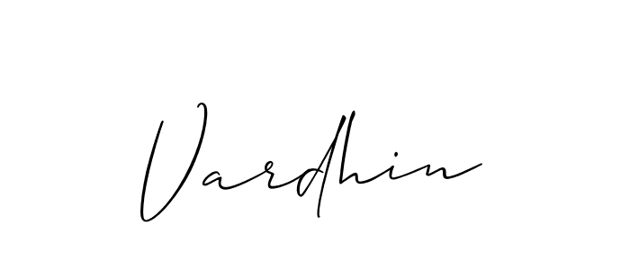 Allison_Script is a professional signature style that is perfect for those who want to add a touch of class to their signature. It is also a great choice for those who want to make their signature more unique. Get Vardhin name to fancy signature for free. Vardhin signature style 2 images and pictures png