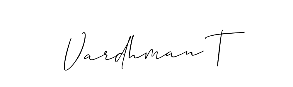 if you are searching for the best signature style for your name Vardhman T. so please give up your signature search. here we have designed multiple signature styles  using Allison_Script. Vardhman T signature style 2 images and pictures png